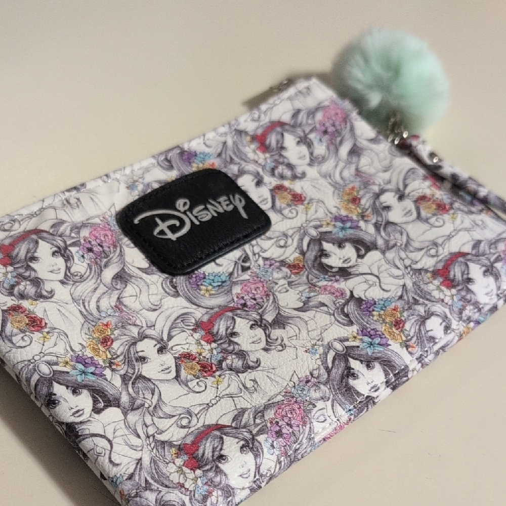 Loungefly Disney Princess Pouch with Mint Pom Pom: Like New